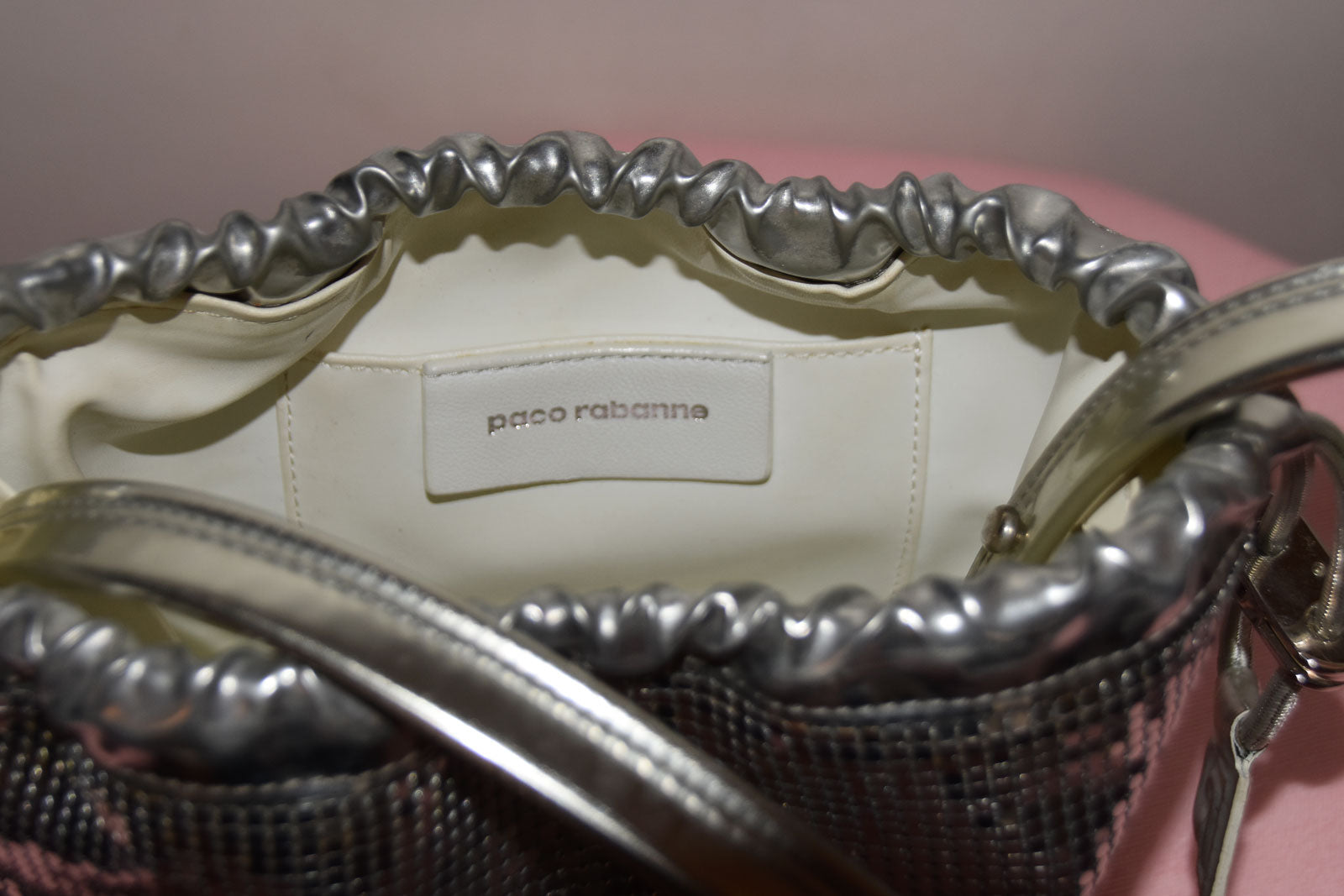 PACO RABANNE SILVER STRASS SHOULDER BAG