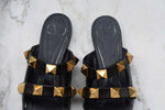 Load image into Gallery viewer, VALENTINO ROMAN STUD LEATHER SLIPPERS
