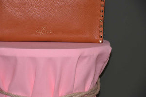 VALENTINO ORANGE ROCKSTUD SHOPPING BAG