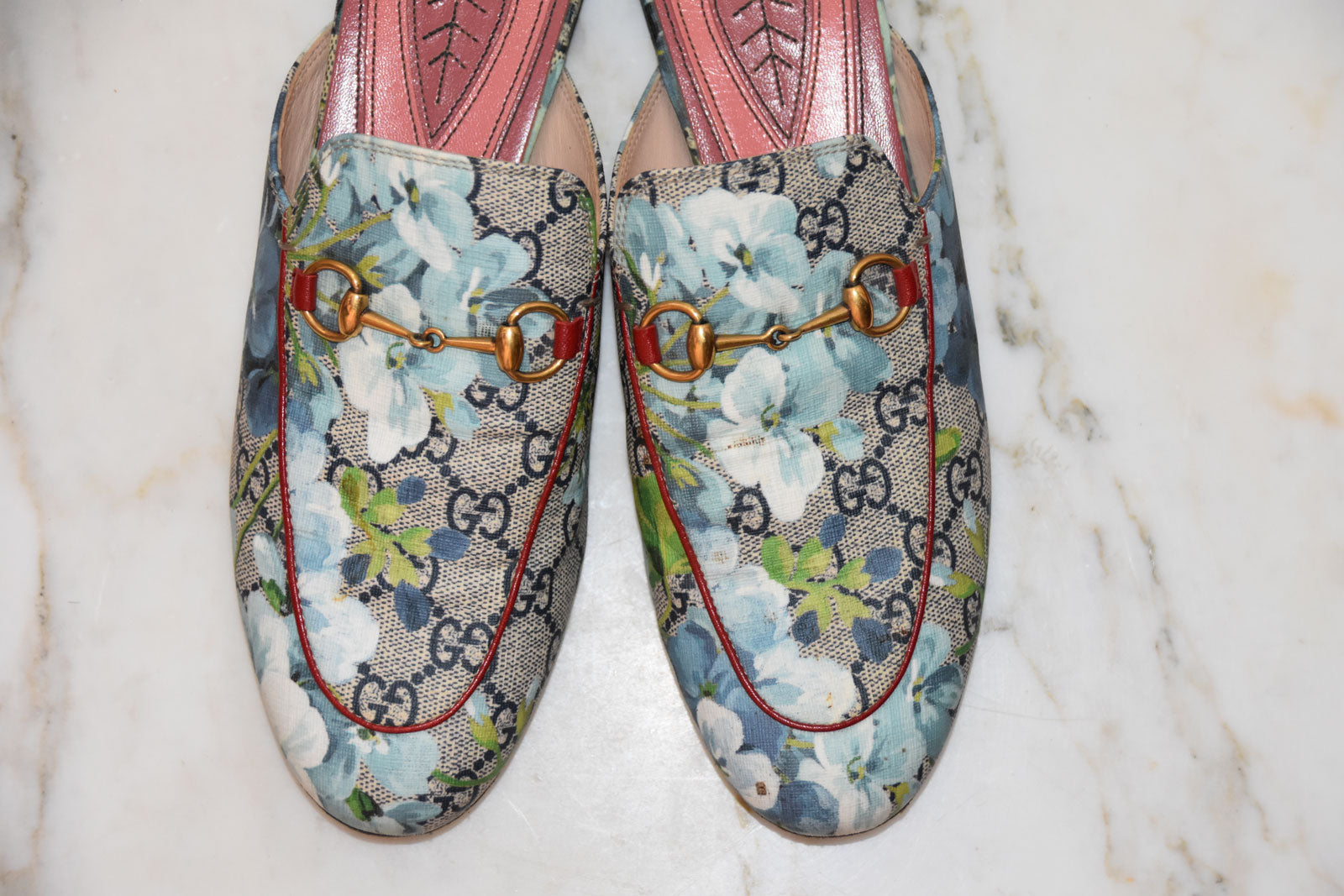 GUCCI GG SUPREME PRINCETOWN BLOOMS SLIPPER