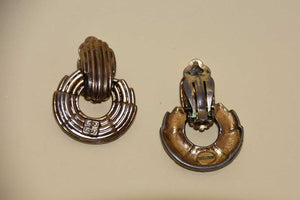 GIVENCHY ROUND GOLD PLATED EARRINGS