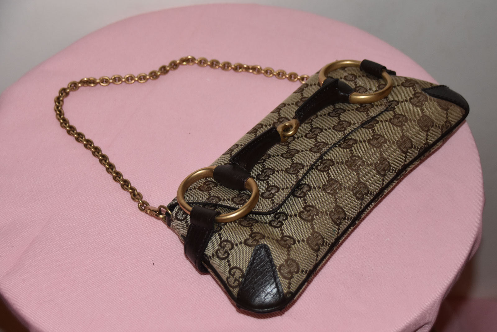 GUCCI HORSEBIT 1955 CHAIN LEATHER SHOULDER BAG