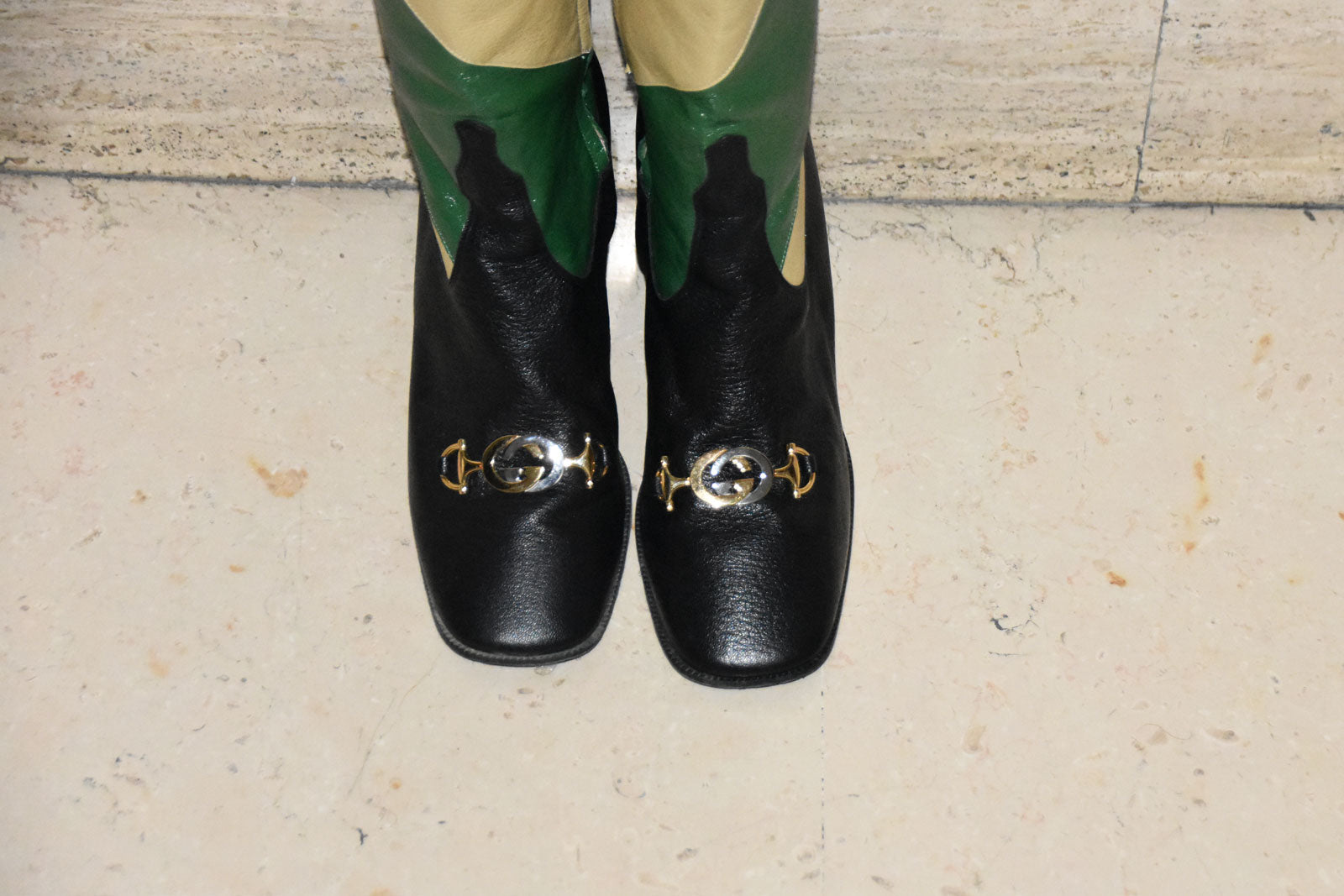 Gucci ZUMMI GG HORSEBIT STRIPED KNEE-HIGH BOOTS