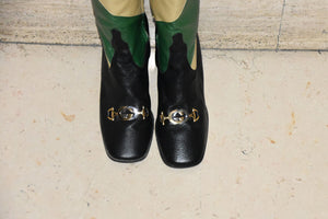 Gucci ZUMMI GG HORSEBIT STRIPED KNEE-HIGH BOOTS